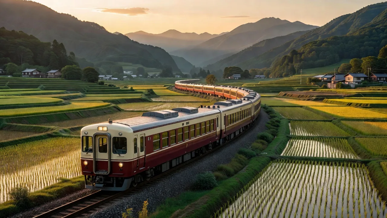 車窓の山並み
